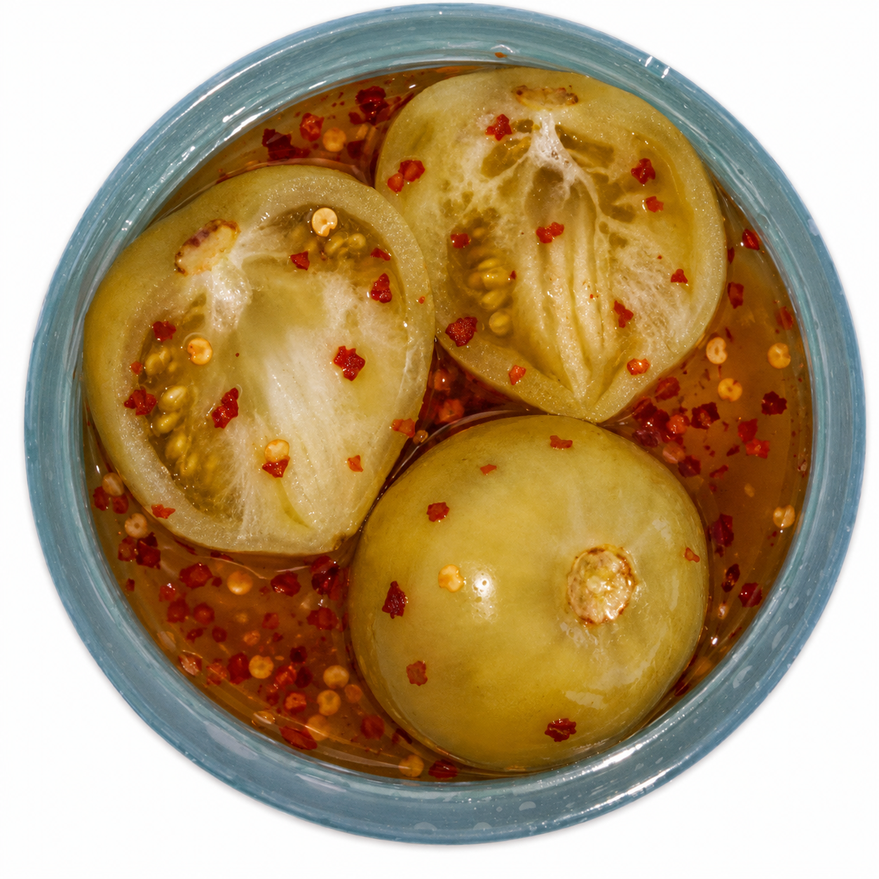 The Hot Pepper Pickled Tomatoes