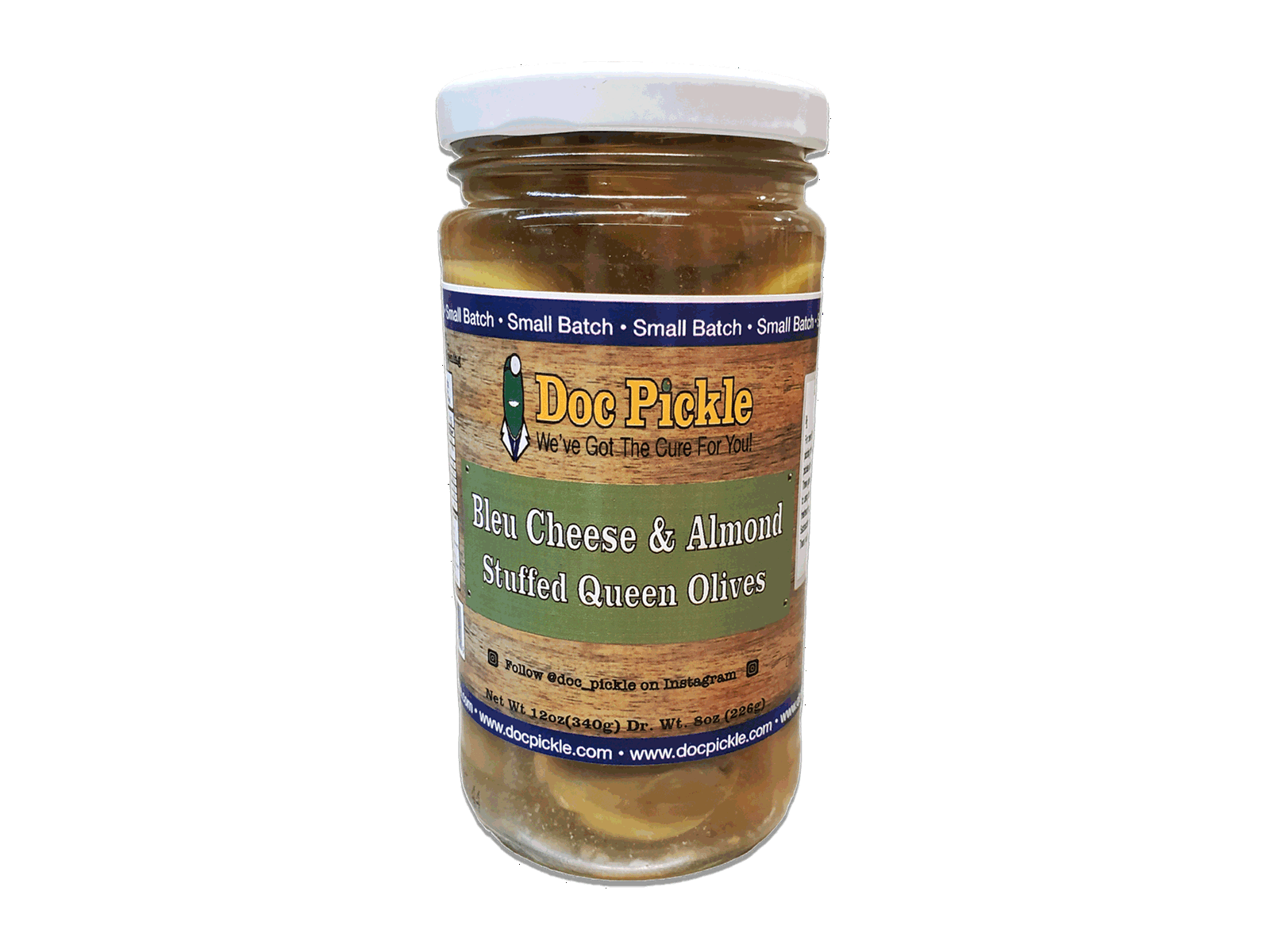 Small Batch Bleu Cheese & Almond Stuffed Queen Olives - Doc Pickle