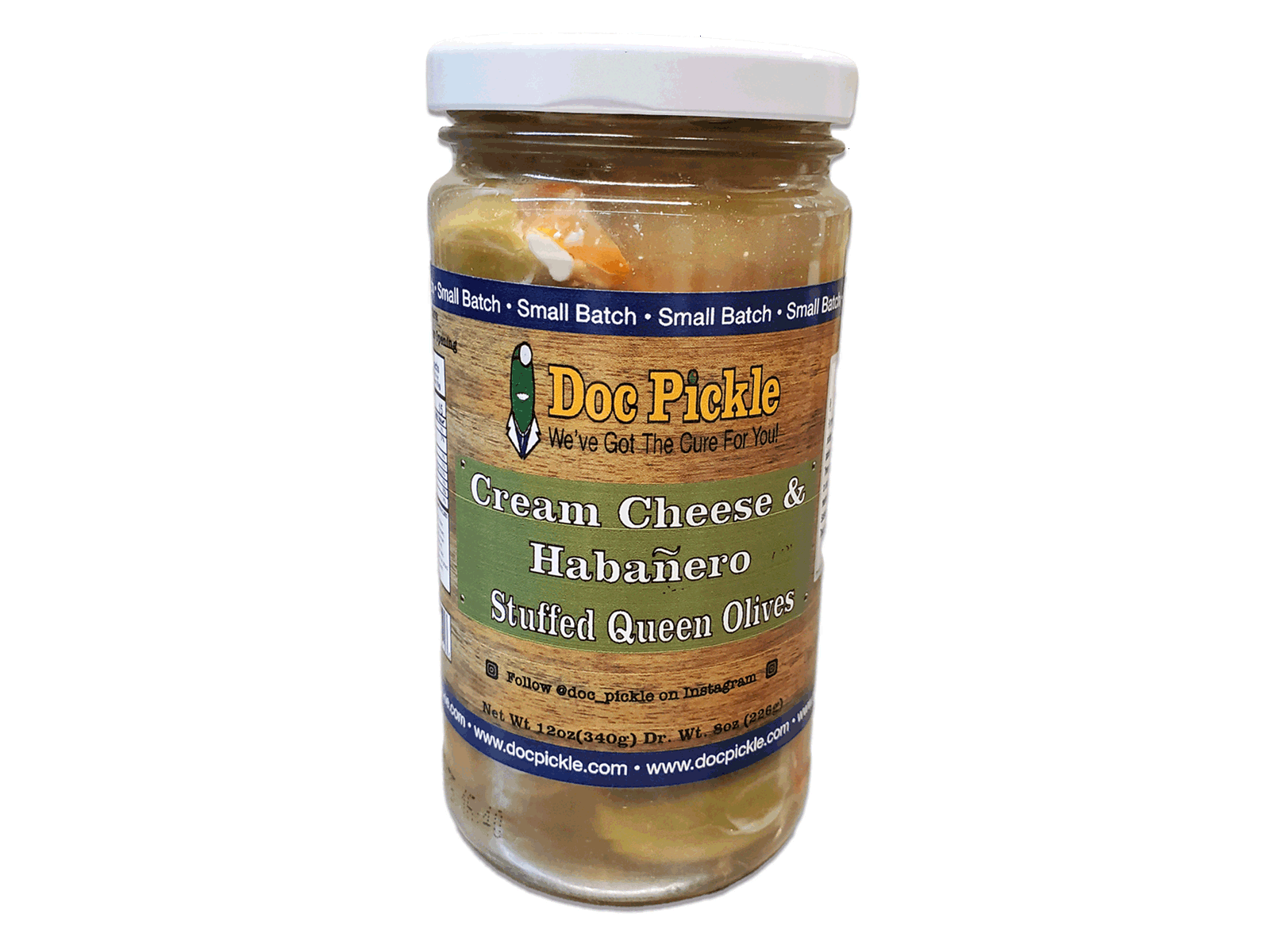 Small Batch Cream Cheese & Habañero Stuffed Queen Olives - Doc Pickle