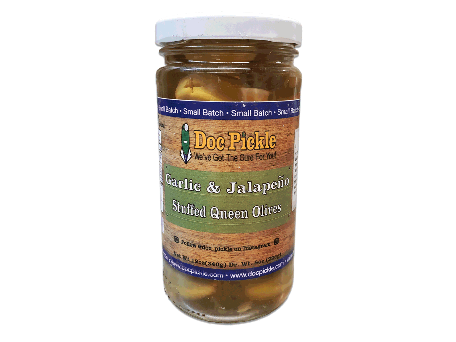 Small Batch Garlic & Jalapeño Stuffed Queen Olives - Doc Pickle