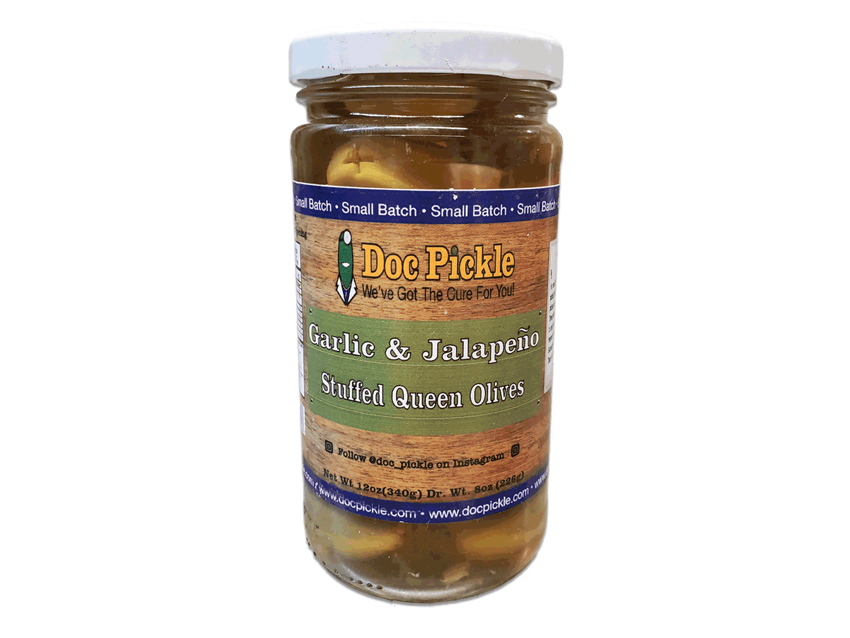 Small Batch Garlic & Jalapeño Stuffed Queen Olives – Doc Pickle