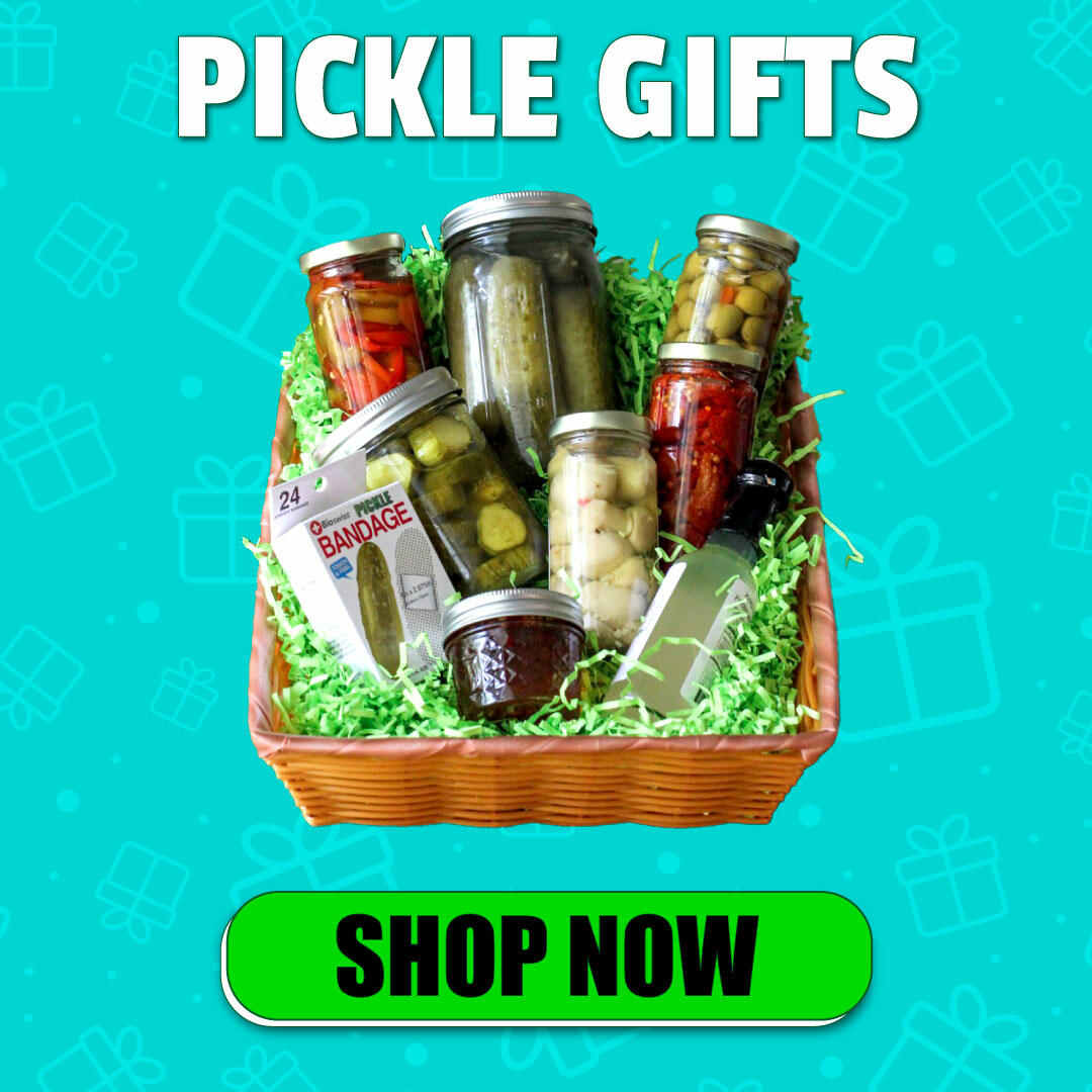 Perfect pickle gift sets and sampler packs including pickle jars, brines, jams, and unique gifts for pickle lovers